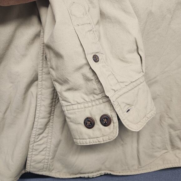 Berkley & Jensen Shacket Shirt Jacket Mens XL Beige Fleece Lined Plaid Vintage - Picture 9 of 16